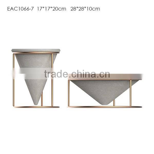 Cement or concrete homewares marble basic canister vase