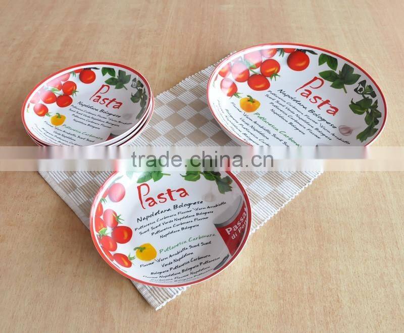 5PCS Pasta Bowl Set, Porcelain with Decal