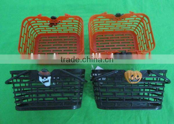 Protable mini plastic halloween candy storage basket with handle