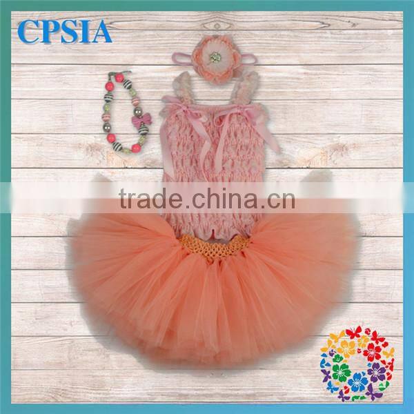 Red Christmas Baby Clothing Lace Top & Skirt & headband & Necklace Set Wholesale Children's Boutique Clothing