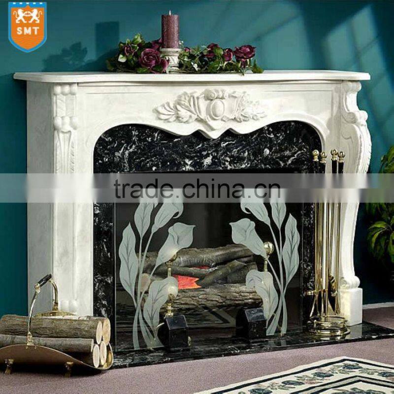 Black Granite Fireplace Hearth-Indoor Fireplace