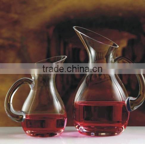 Lead free glass Wine Decanter with handle