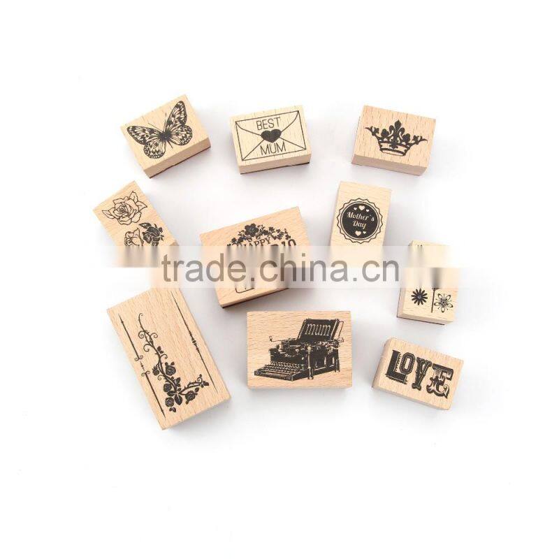 high quality school mini wooden stamp