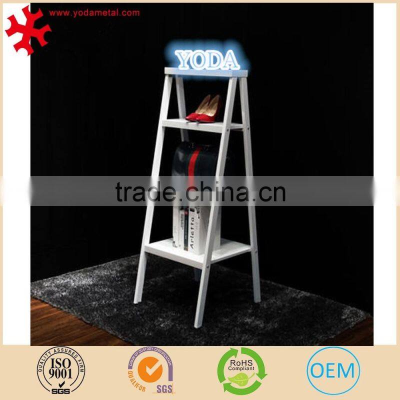 Wood Ladder Style Display Rack for Bag/Shoe Store