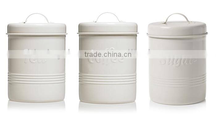 Tea Sugar Coffee Canisters with Wheel Rim