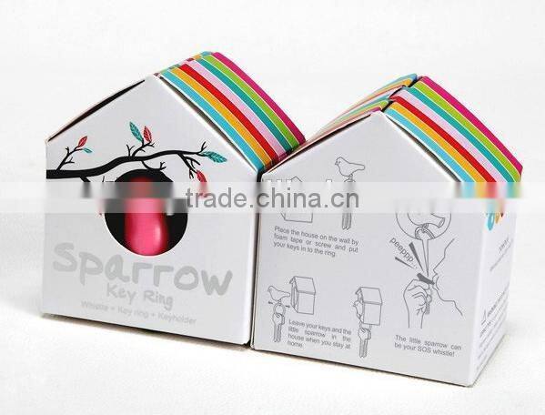 bird's nest key ring with whistle hang on the wall
