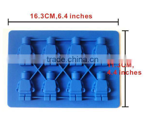 FDA 8 cavities silicone robot shape ice tray