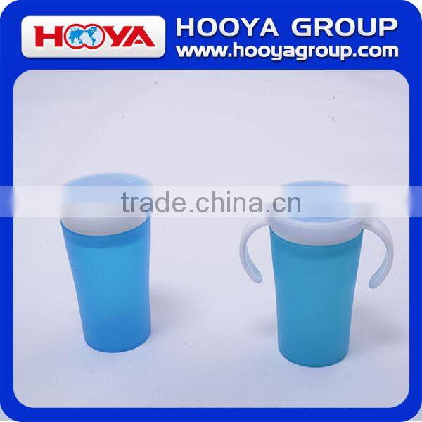 360 baby kids trainer cup cute double handle spoutless grow up cup