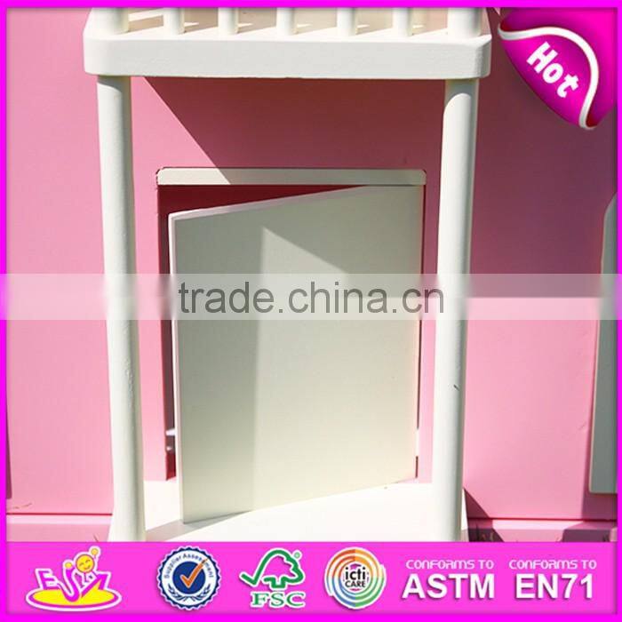 Best design pink house toys wooden dollhouse for girls W06A020