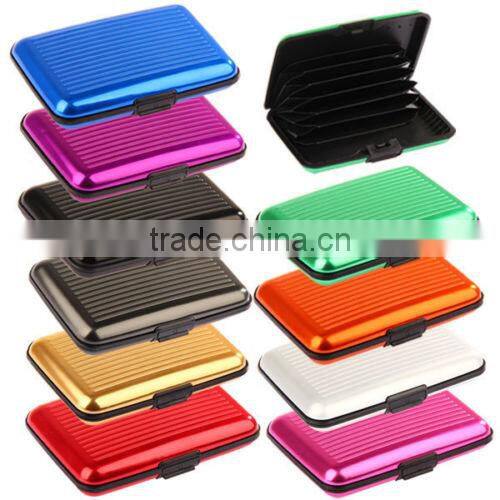 Red aluminum credit card holder wallet,metal card holder
