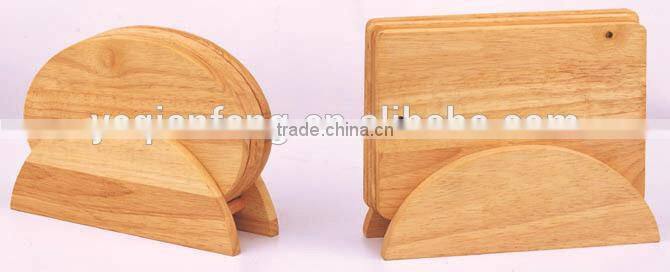 wooden cutting board with stand