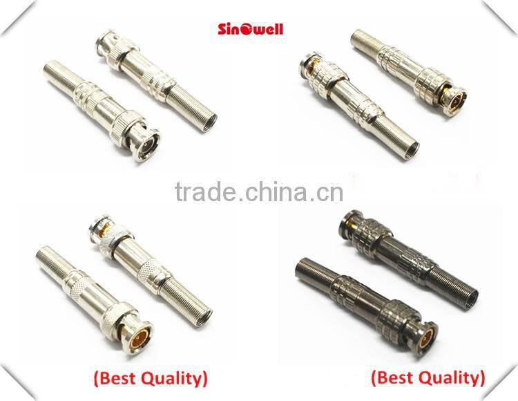 cctv system bnc male straight solder connector