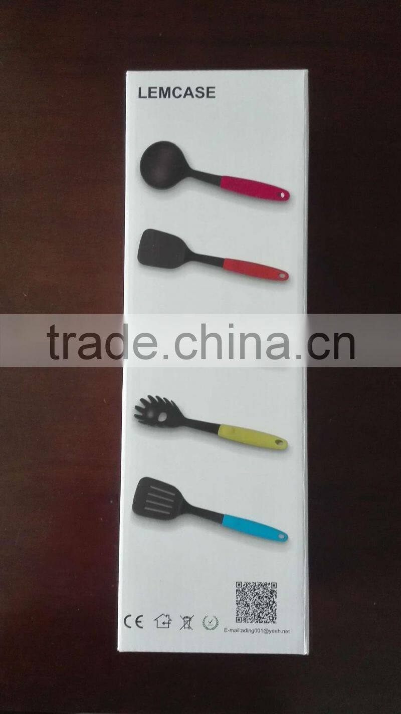 Amazon hot FDA multi color Heat Resistant silicone kitchen utensils,silicone 5-pcs cooking utensils