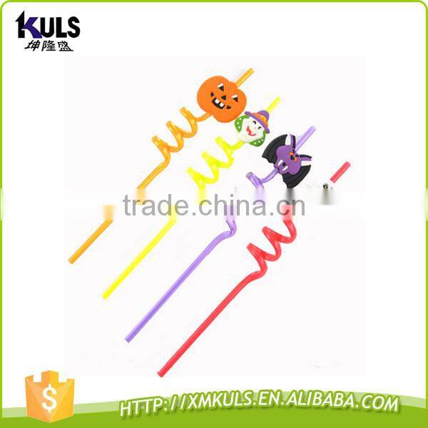 Wholesale Halloween straw PVC cartoon straws custom crazy plastic drinking straw