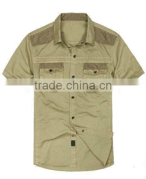 Men's spring & summer 100% cotton breathable short-sleeved tactical shirts