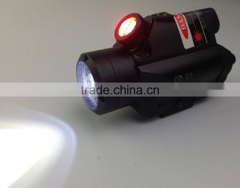 Erains TAC Optics Tactical Compact Pistol Weapon 225 Lumens Q5 LED Flashlight with 45 Degree 25 Lumens Red LED Light /Torch