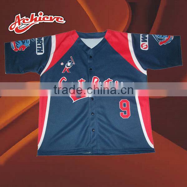 custom dry fit sublimation jersey softball baseball shirts