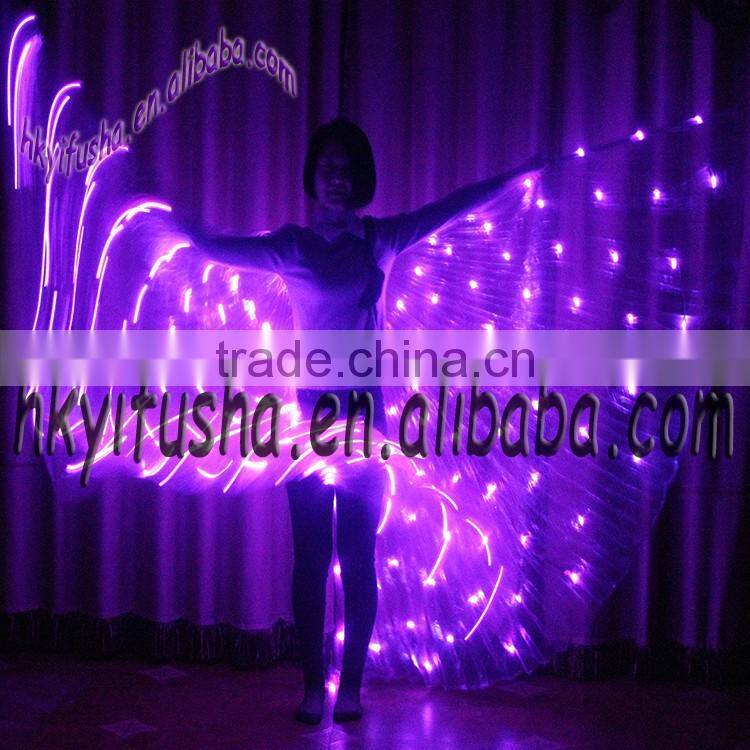 Yifusha solid colors belly dancing open LED wings