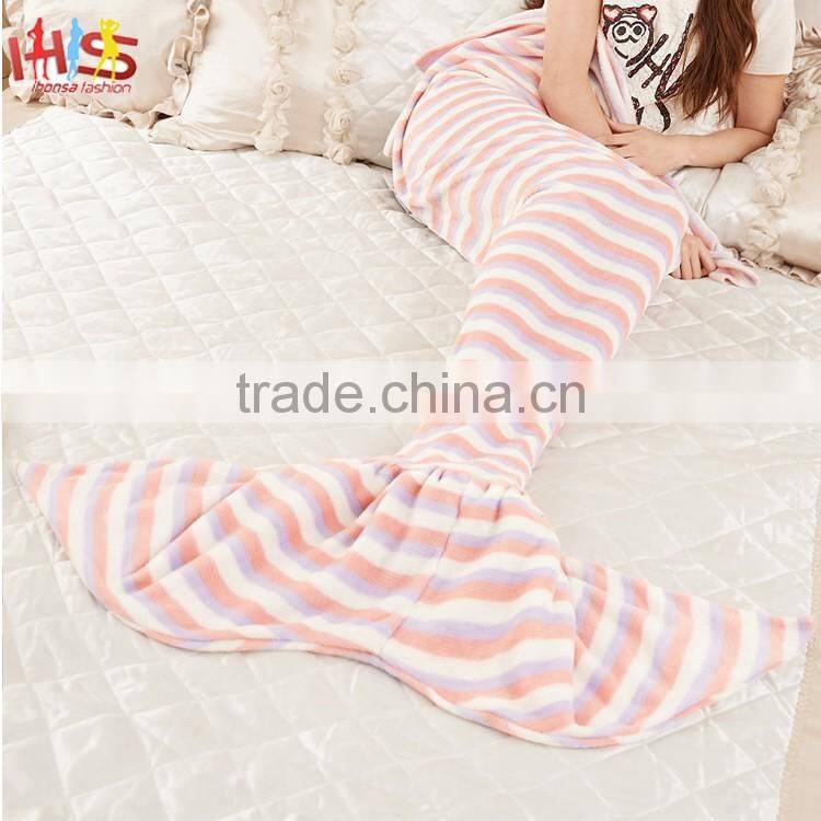 Pink Polka Dot Cute Mermaid Blanket Customize Mermaid Tail Blanket HSB7566