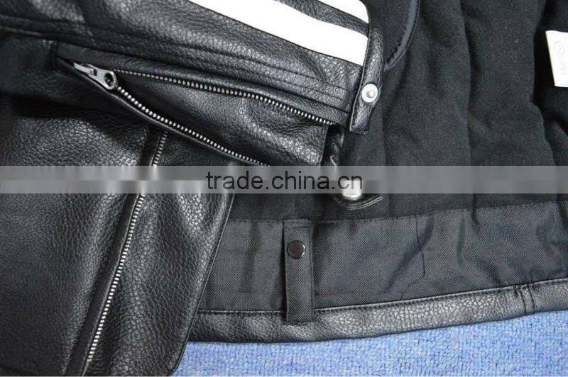 PU leather motorcycle jacket design/any logo available