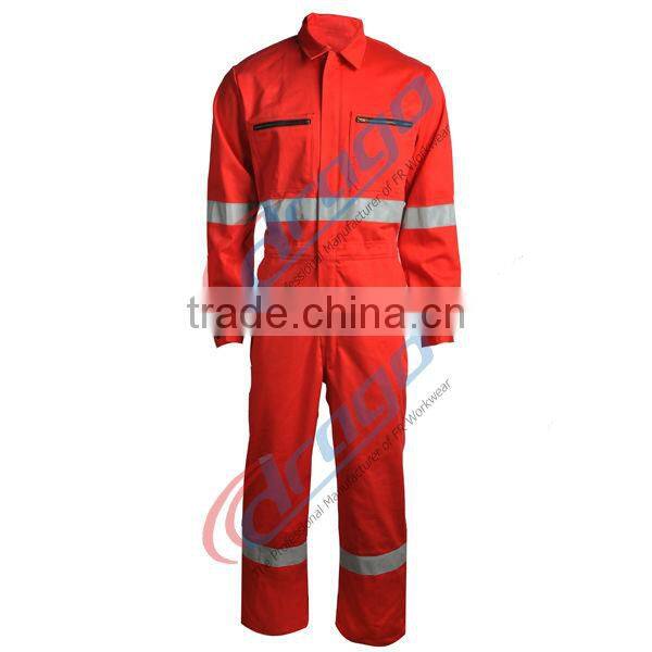 NFPA2112 C/N 88/12 cotton nylon coverall suit with reflective tapes for fireman