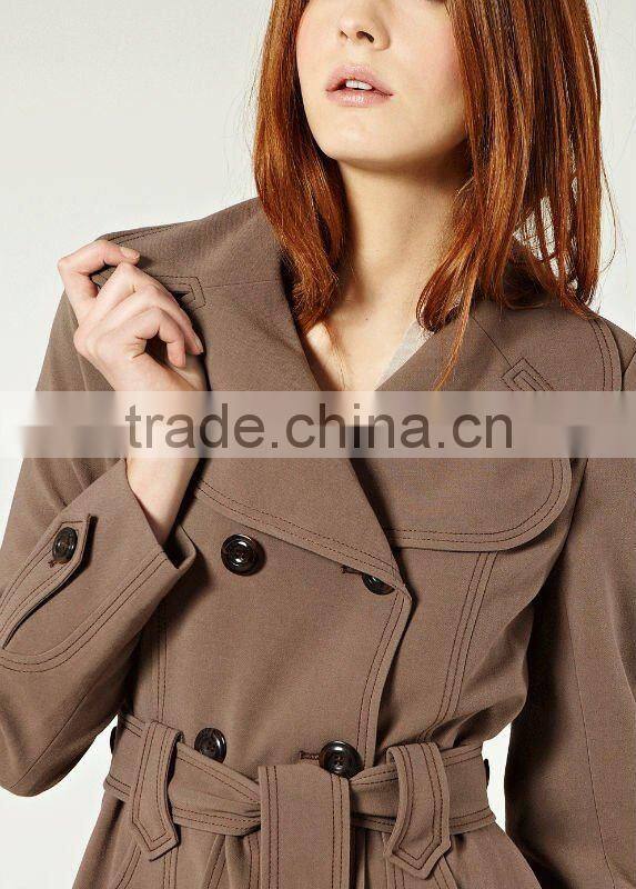 12C003 hot selling lady fashion trench coat