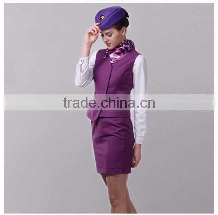 Vest Anf Skirt Set Airline Hostess Uniform