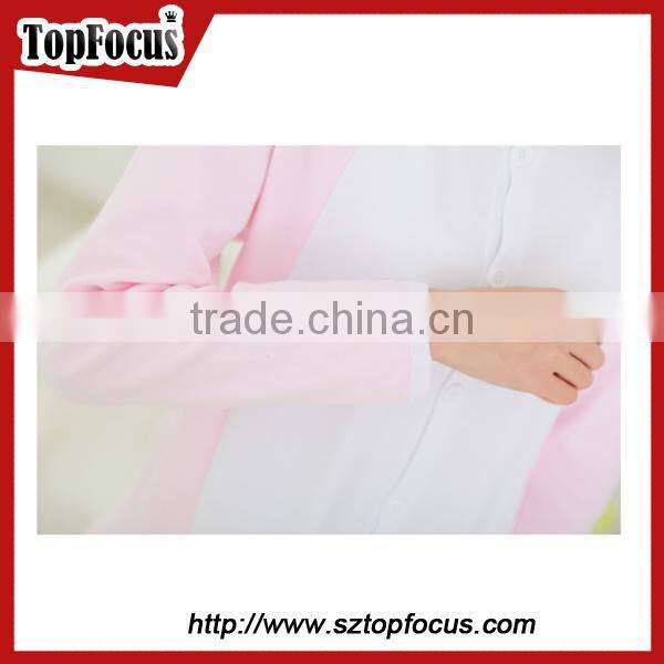 adult 100% cotton pink pig sleepsuit pajamas mascot costume