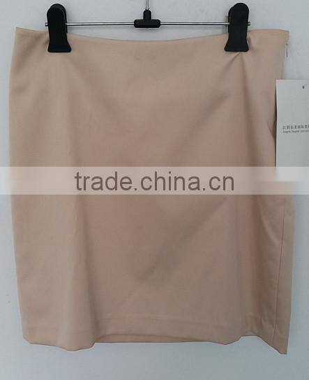 2016 ladies beige plain dyed skirt for summer
