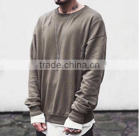 Adults fashion O-neck hole sweater Pullover Style pullover sweatshirt fleece