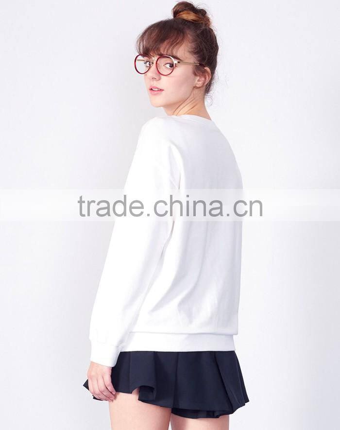 Wholesale white comfort women sweatshirt