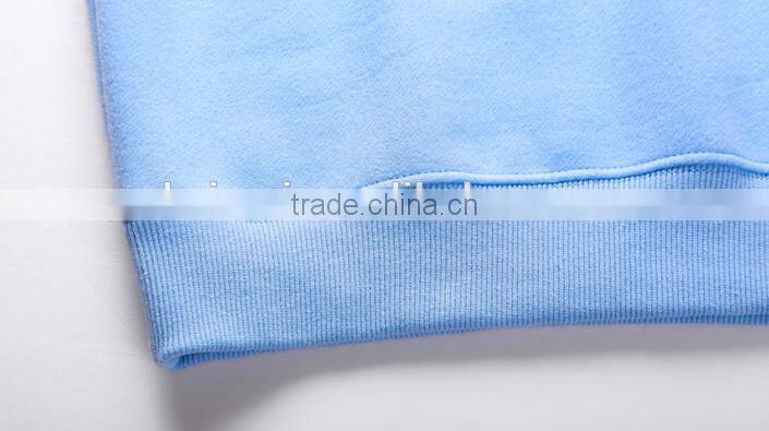 Cheaper customized designs fashionable ladies printed hoodies&sweatshirt CVC60/40 fleece crewneck hoodies&sweatshirt