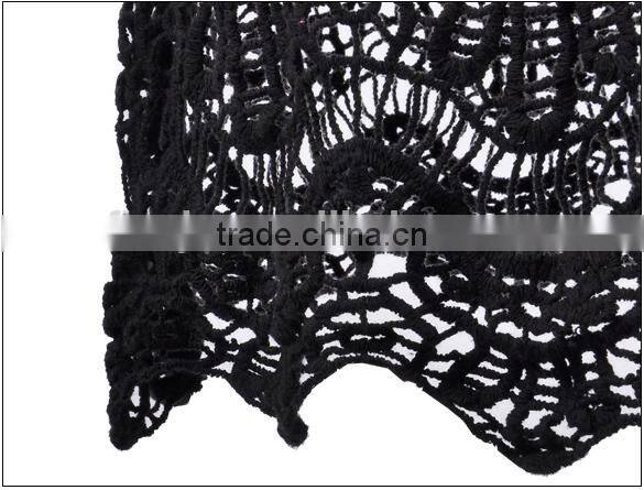 2015 Women's Round Collar Flower Hollow Vest beach Swimsuit Dress Bikini Smock Swimwear SV000999