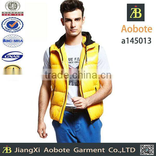 2015 New Fashion Customized Outdoor Men's Down Vest,Winter Vest