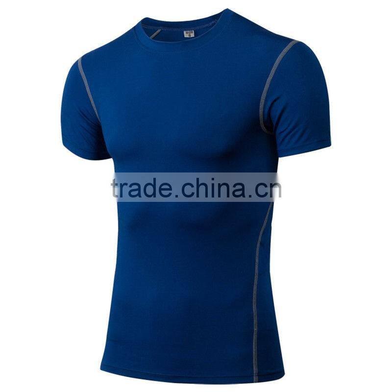 Tights Muscle Men's Stretch Fabric Dry Fit T-shirts Compression Sports Training Athletic Running Wear Gym Mens T Shirts