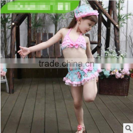 Hot summer baby girls comfortable one piece swimsuit children polka dot cartoon swimwear kids bikini lower price wholesale
