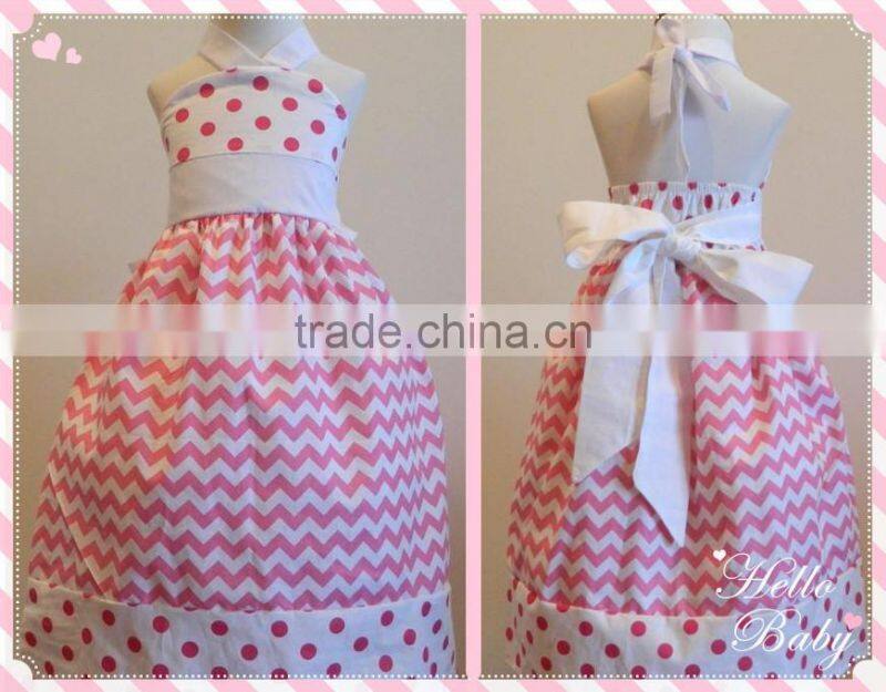 baby dress girls sleeveless dress toddler chevron cotton skirt maxi halter children A-line cotton clothes on sale