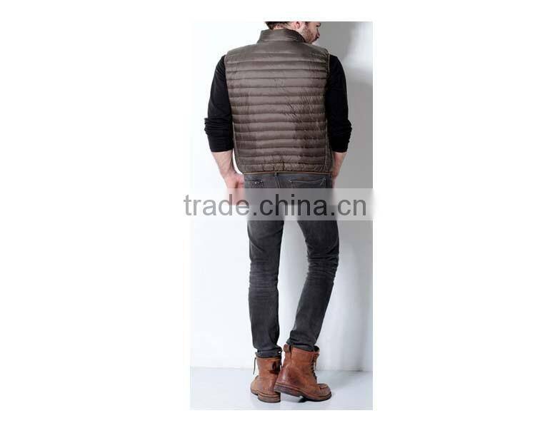 mens casual down waistcoat With High Collar