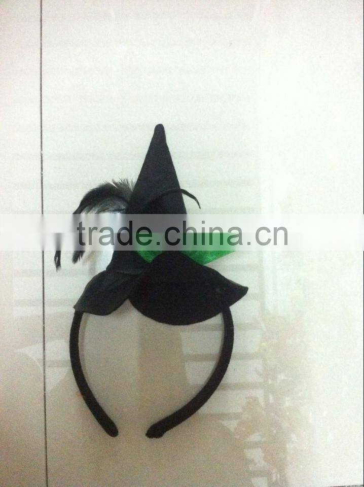 Party Supplier Halloween Witch Headband With Feather