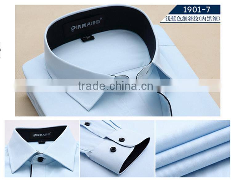 Solid color shirt China supplier competitive price oem fancy printed collar&cuff western shirt for men