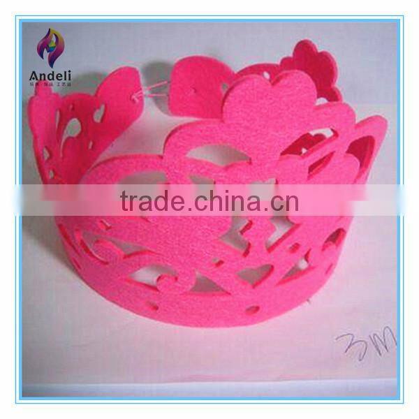 custom cheap small polyester felt children princess crown