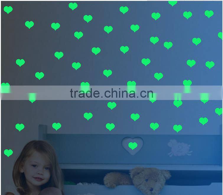 Hi visibility Glow in the dark wall sticker for sleeping room / beautiful fluorescent keyboard sticker