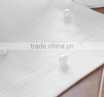 hotel embroidery white satin edge towel
