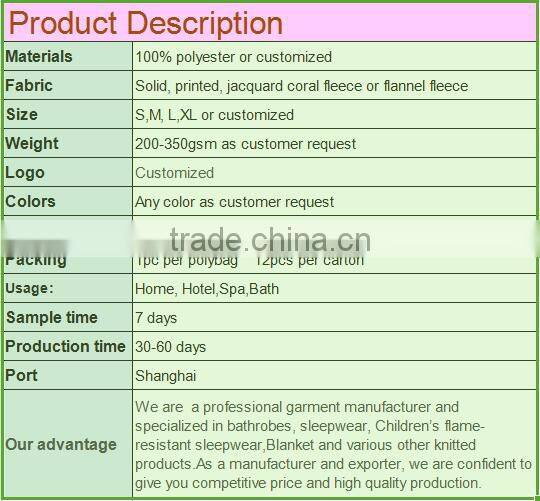 Chinese manufacturer fashionable new design sleep wear bathrobe