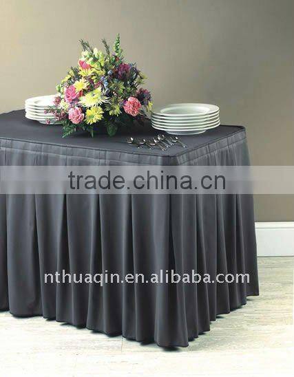 Scuba rectangle table skirting and table skirts for party wedding table skirting