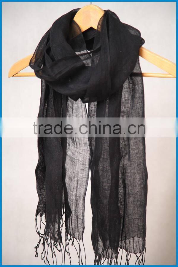 Men and women's fashion linen scarf factory china