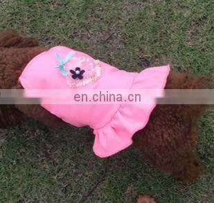 Cotton Dog Dress Strawberry Print Teddy Costume Summer Adorable Pet Clothes Cat Lady Skirt with Shoulder-straps