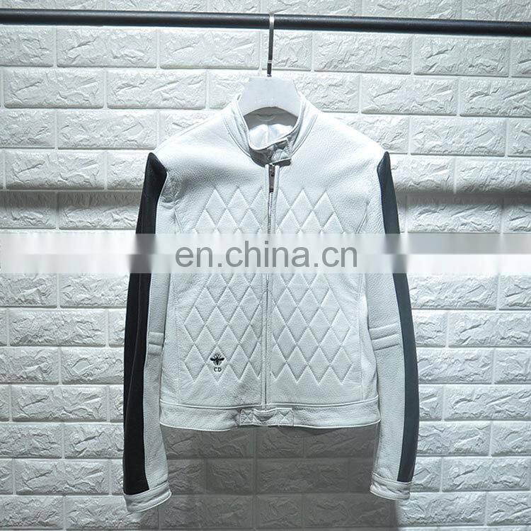 Wholesale Fashion Clothes Cheap Floral Real Leather Jacket Girl