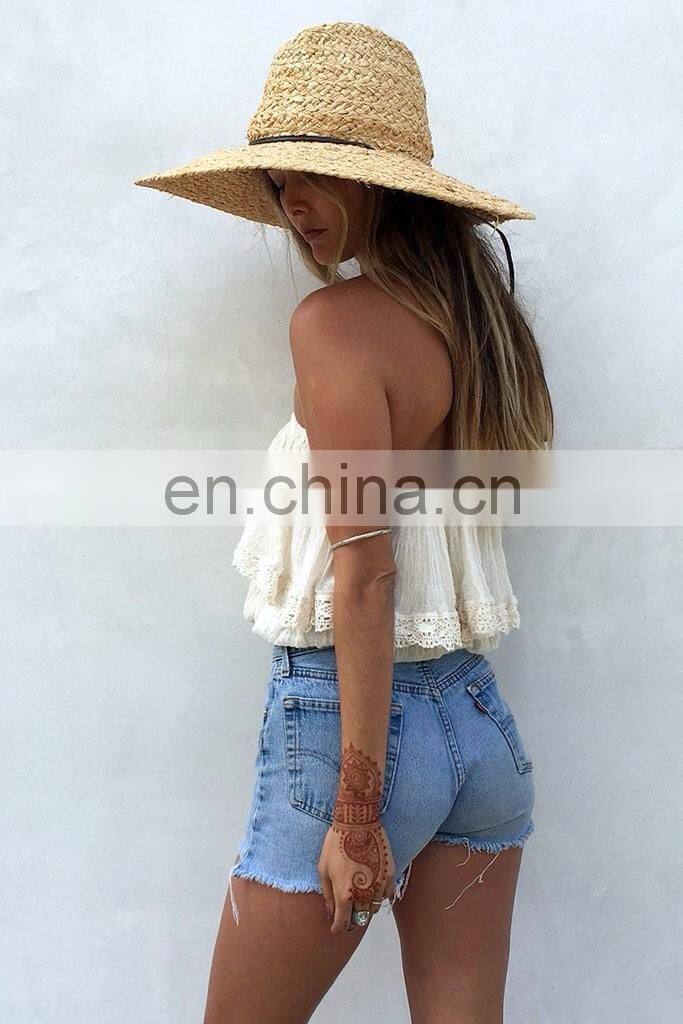 Best Selling White Tube Top Off Shoulder Ruffle Boho Top For Best Sex Position