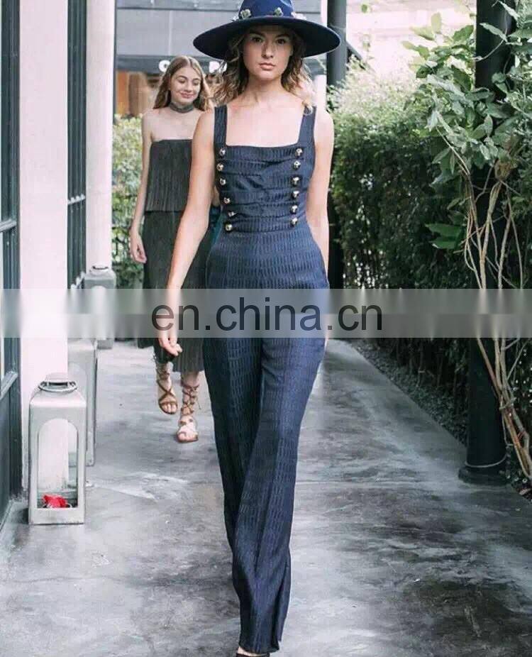 oem low moq clothing wholesale dropshipping fashion long women jumpsuit, office jumpsuits for women 2016